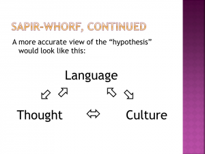Language, Thought, and Culture
