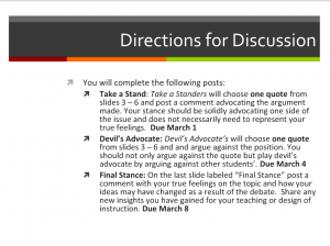 Example of voicethread that shows "Directions for Discussion"