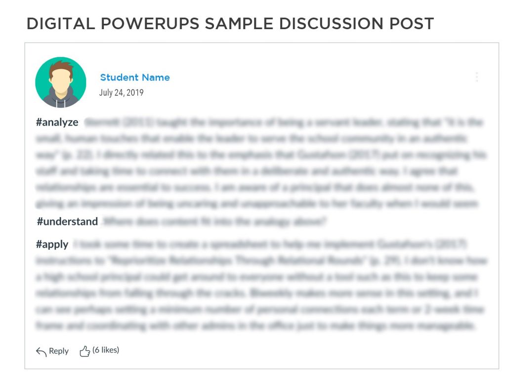 Digital Powerups Sample Discussion Post