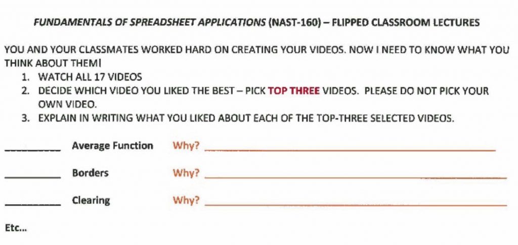 example of voting sheet