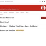 an account of a course shell with a red banner and text explaining what a course shell is.